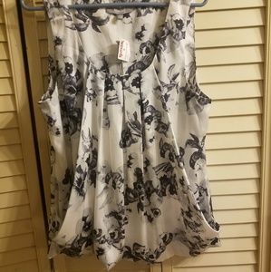 Floral tank, dressy material, XL